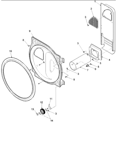 Rear bulkhead, rollers & air duct assy