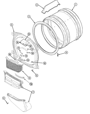 Front bulkhead, air duct & cylinder