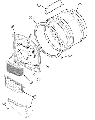 Front bulkhead, air duct & cylinder