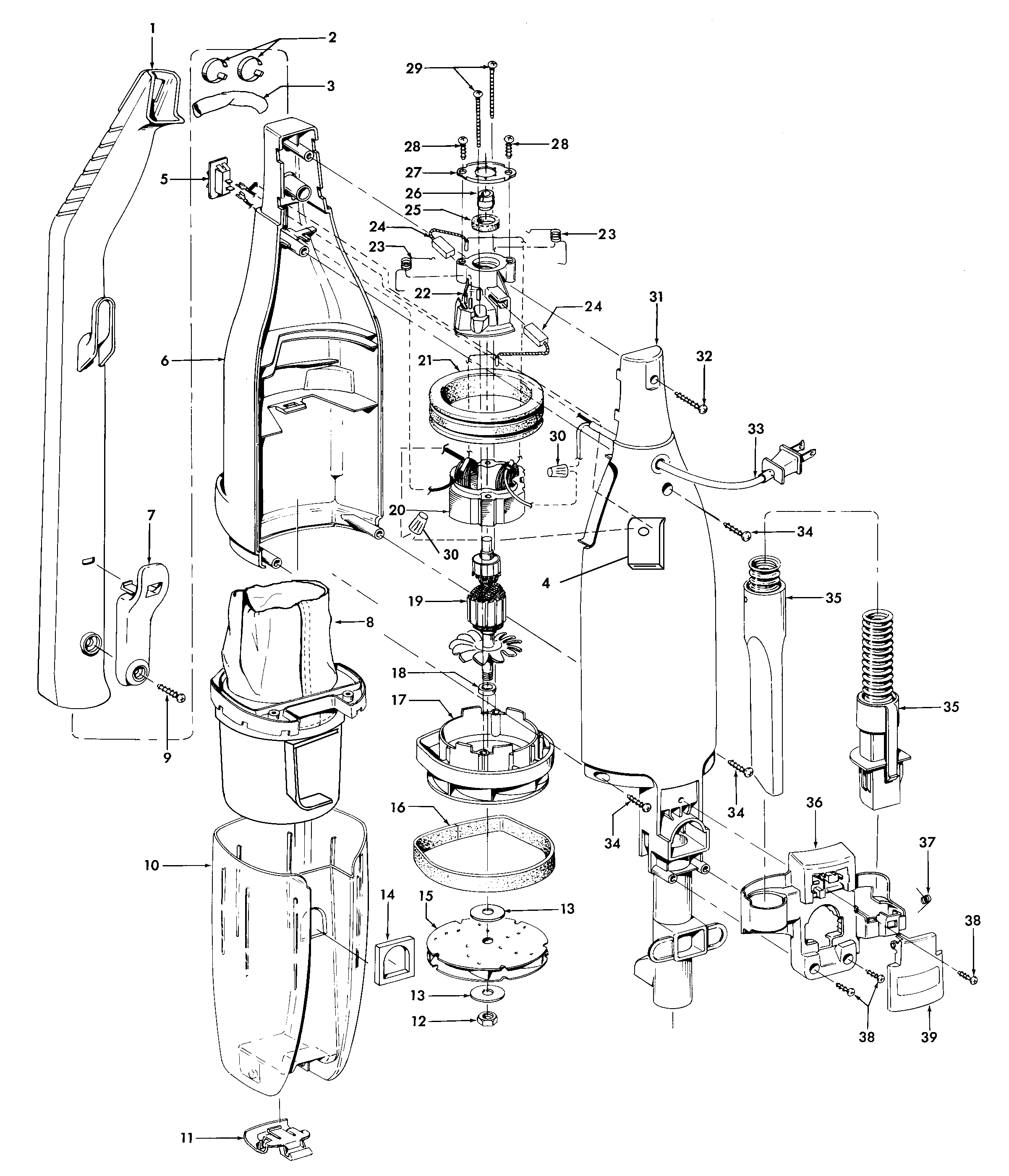 Motor, hose, baghousing
