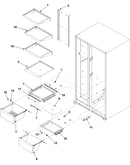 Crisper assy & ref shelf series 50+