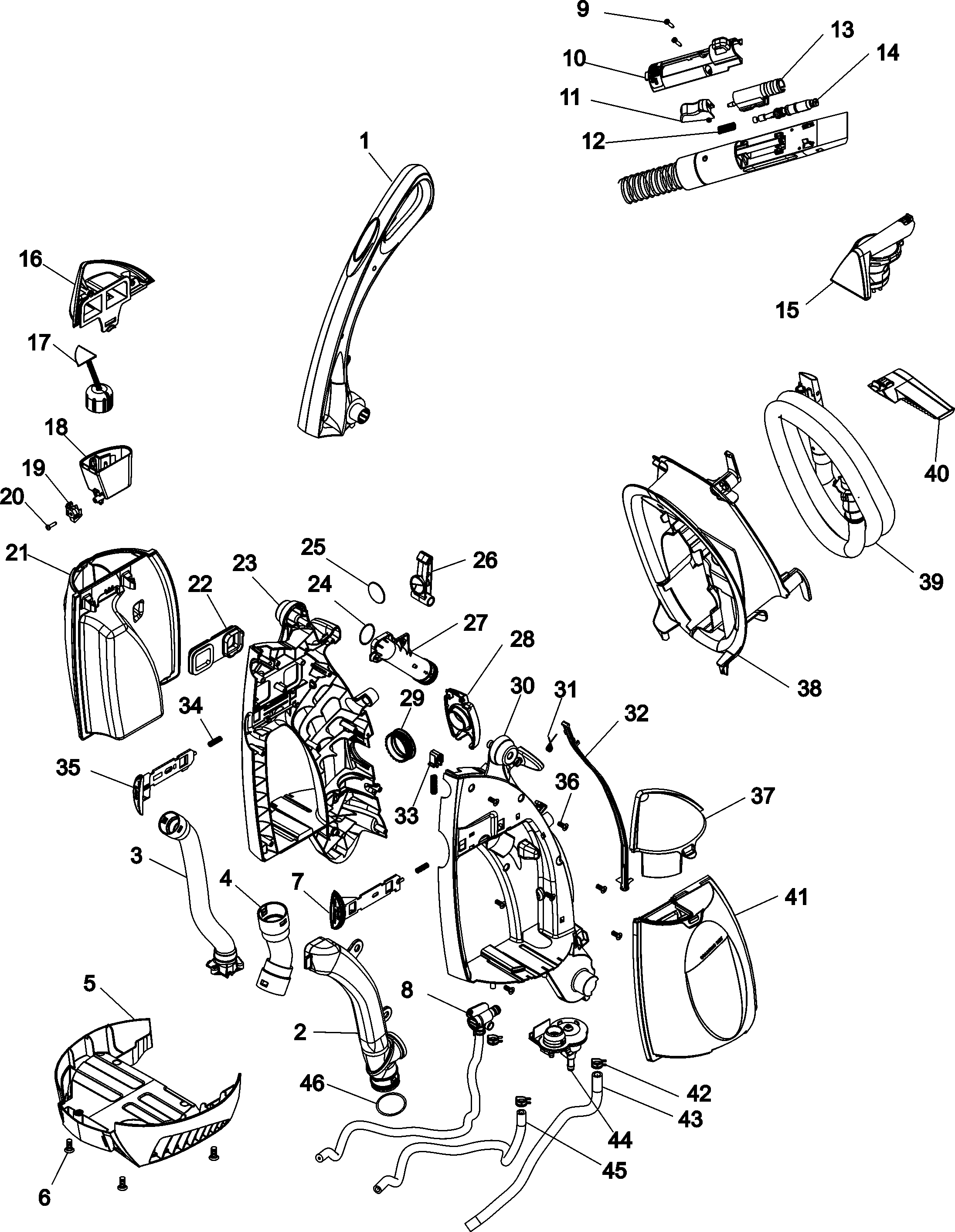 Upper w/tank and handle