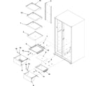 Amana ASD261RHRQ crisper assy & ref shelf series 50+ diagram