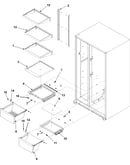 Crisper assy & ref shelf series 50+