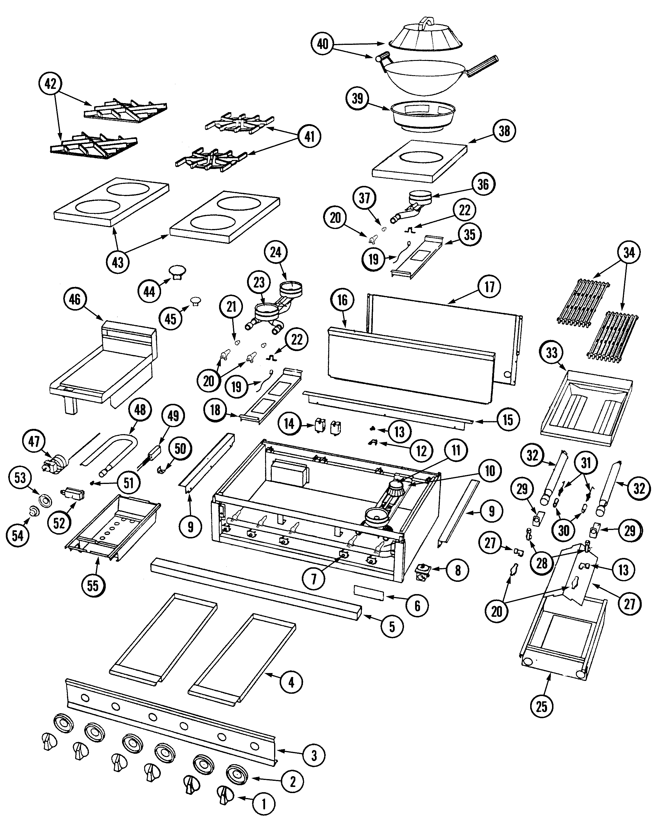 TOP ASSEMBLY/GAS CONTROLS