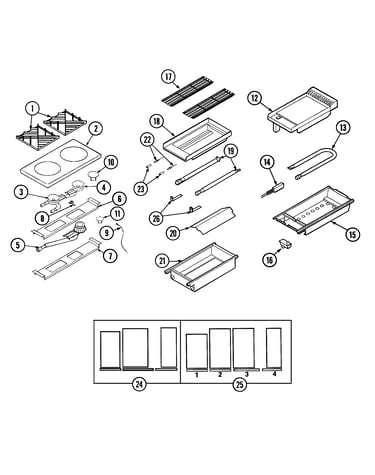 Top assembly/gas controls