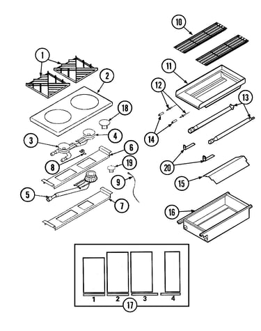 Top assembly/gas controls