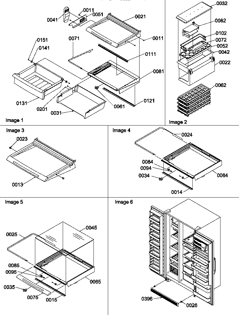 Deli, shelves, crisper assemblies & acs