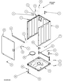 Front panel, base and cabinet assembly