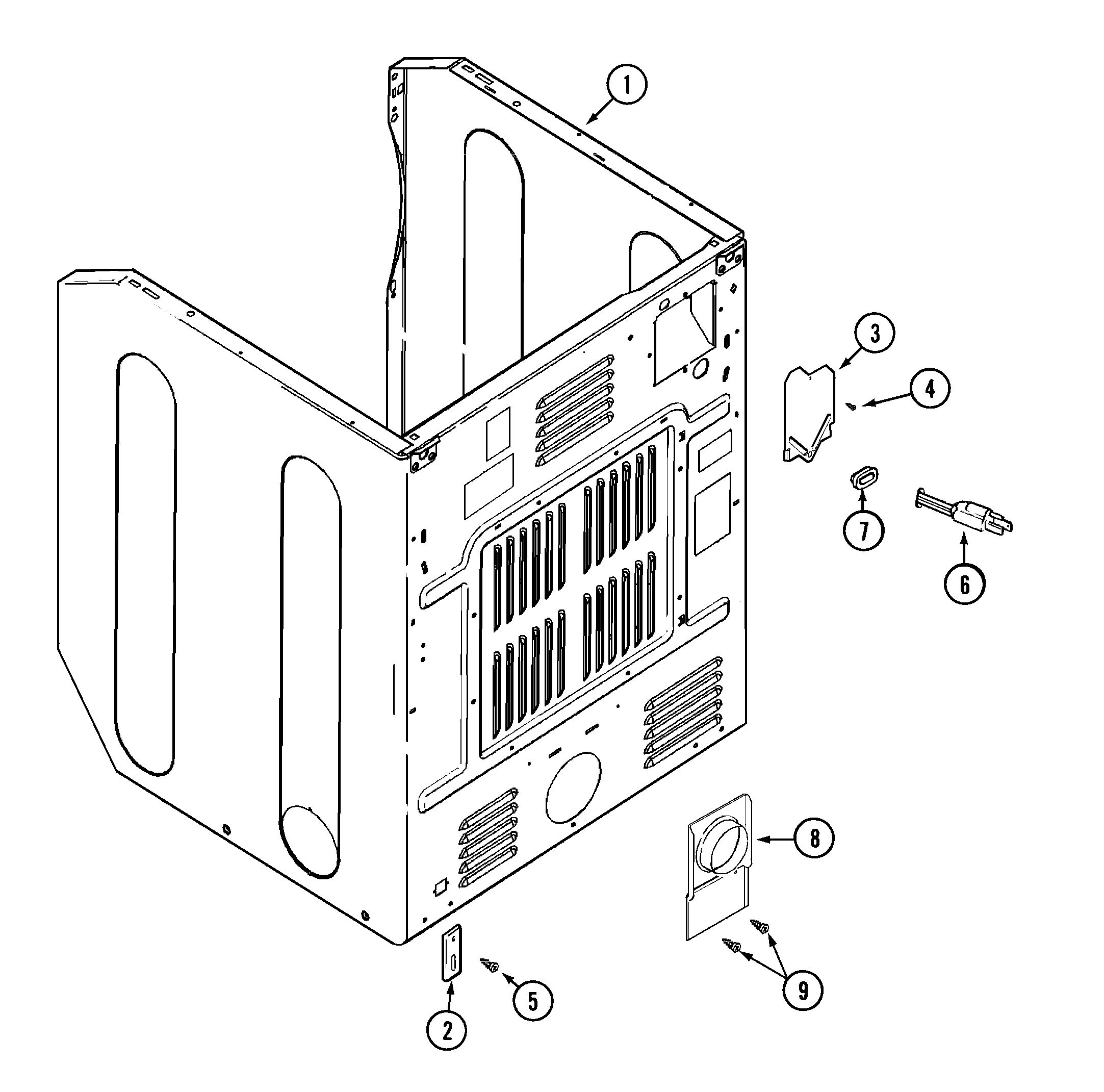 CABINET-REAR (DRYER)