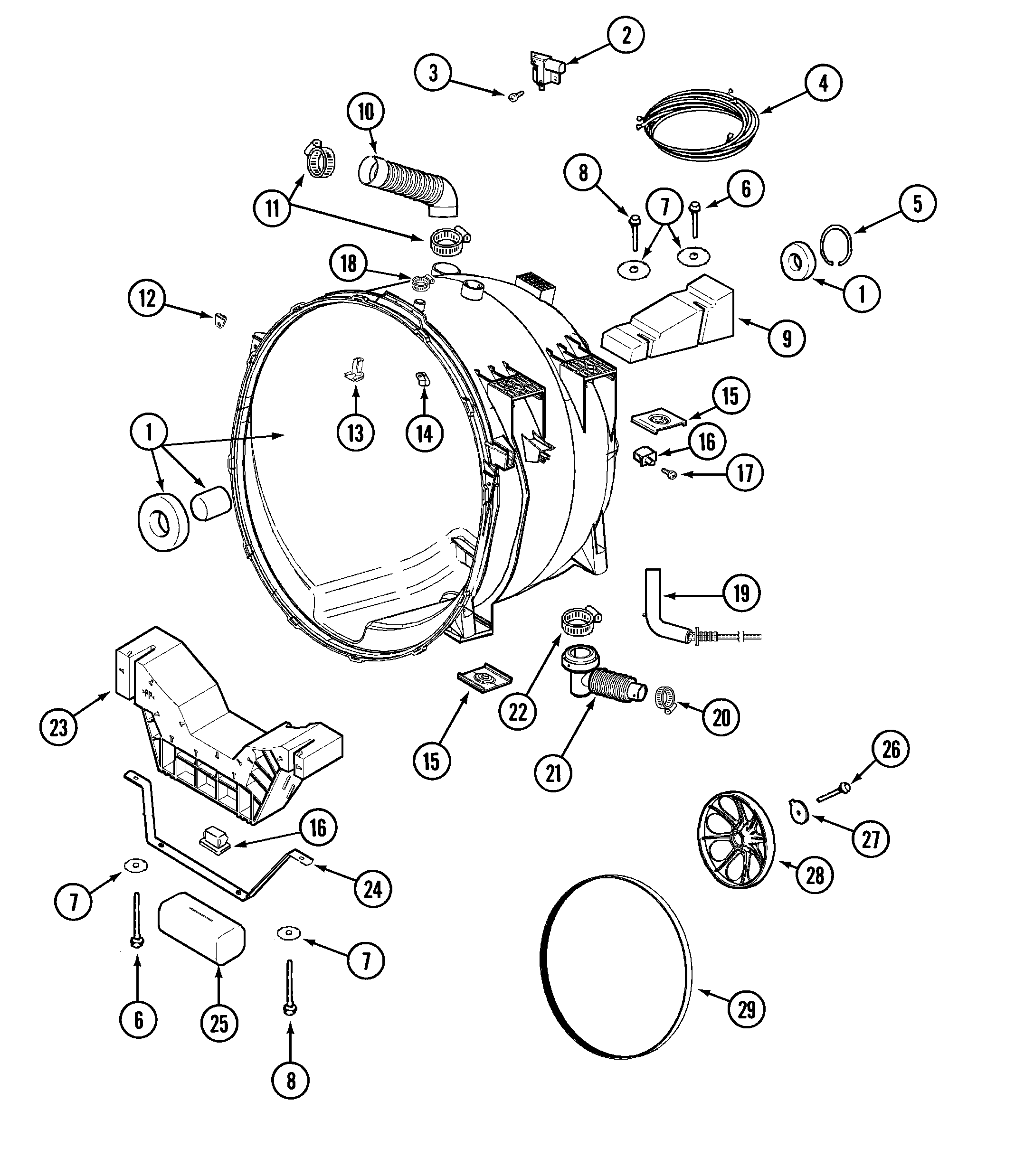Outer tub  (washer)