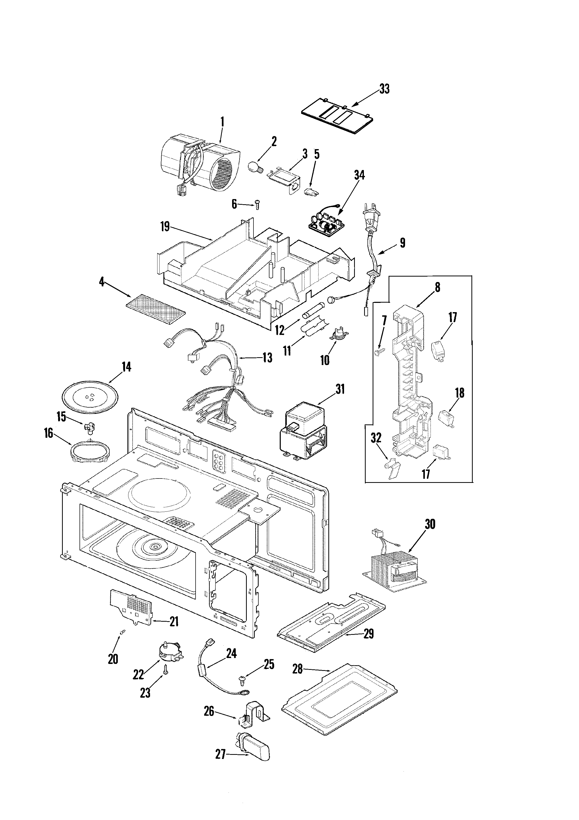Internal controls/blower motor