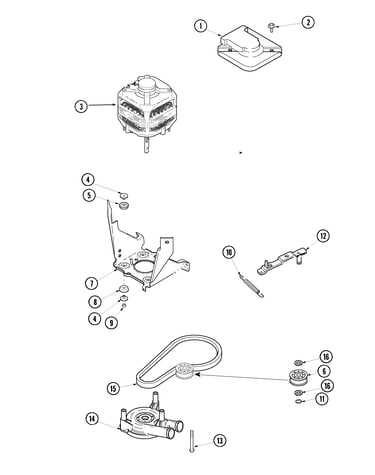 Motor, pump and idler assembly