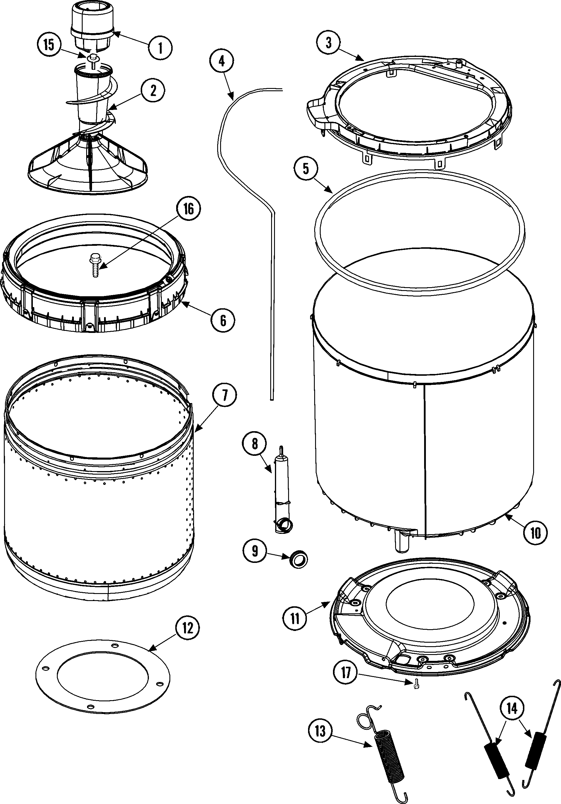 Tub, inner & outer (series 12)