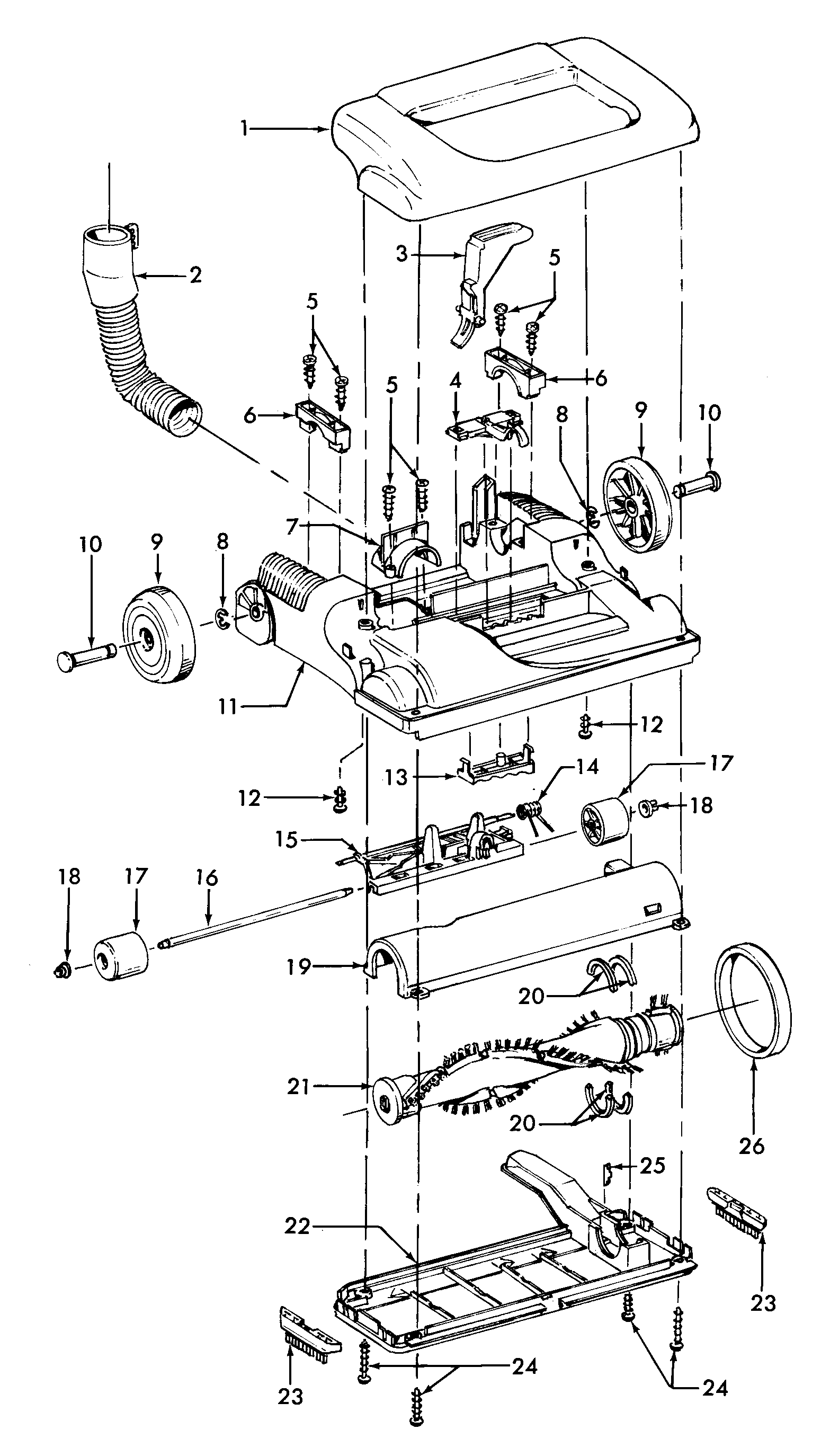 Agitator, mainbody, hood