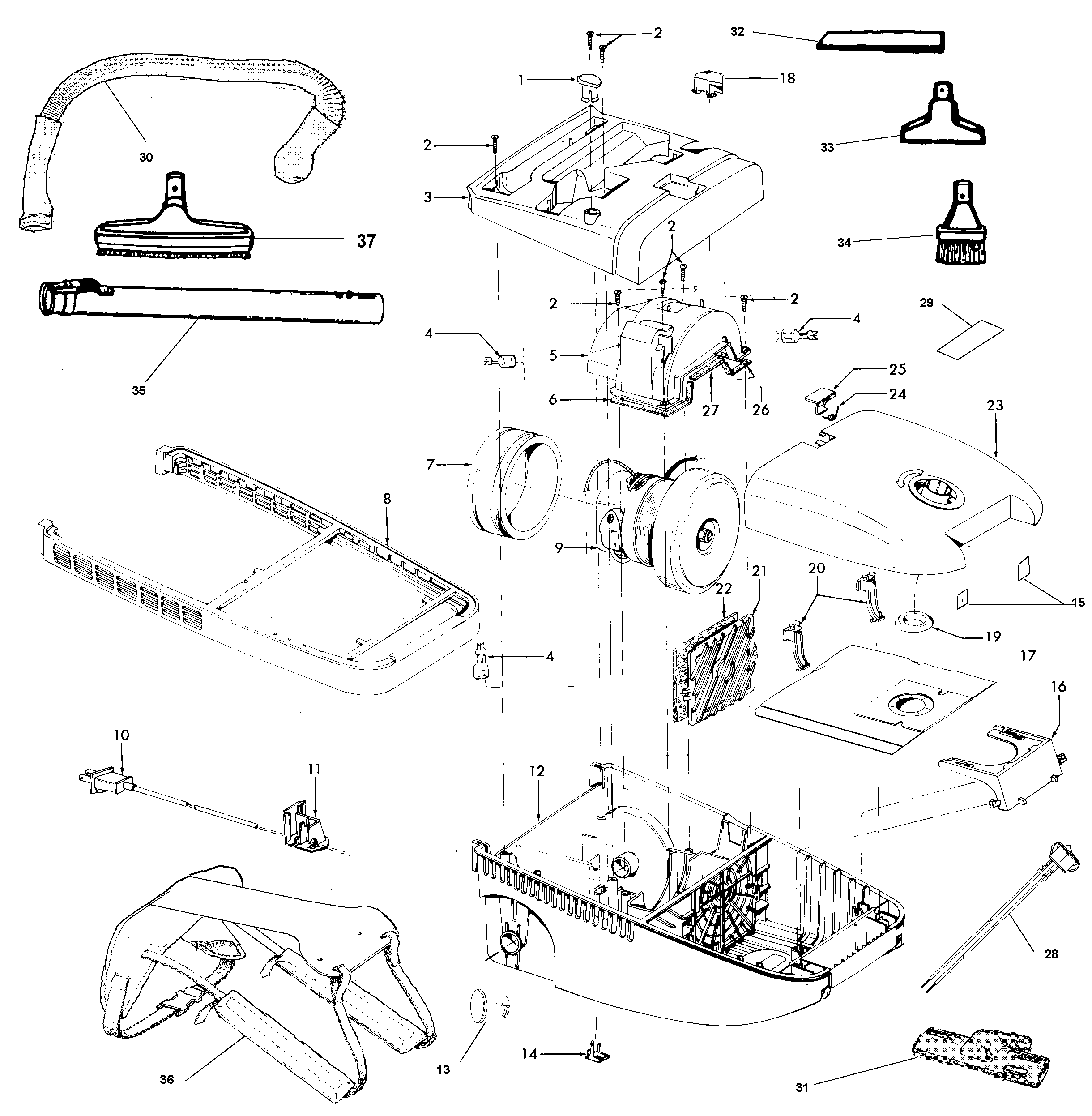 Mainbody, motor, hose