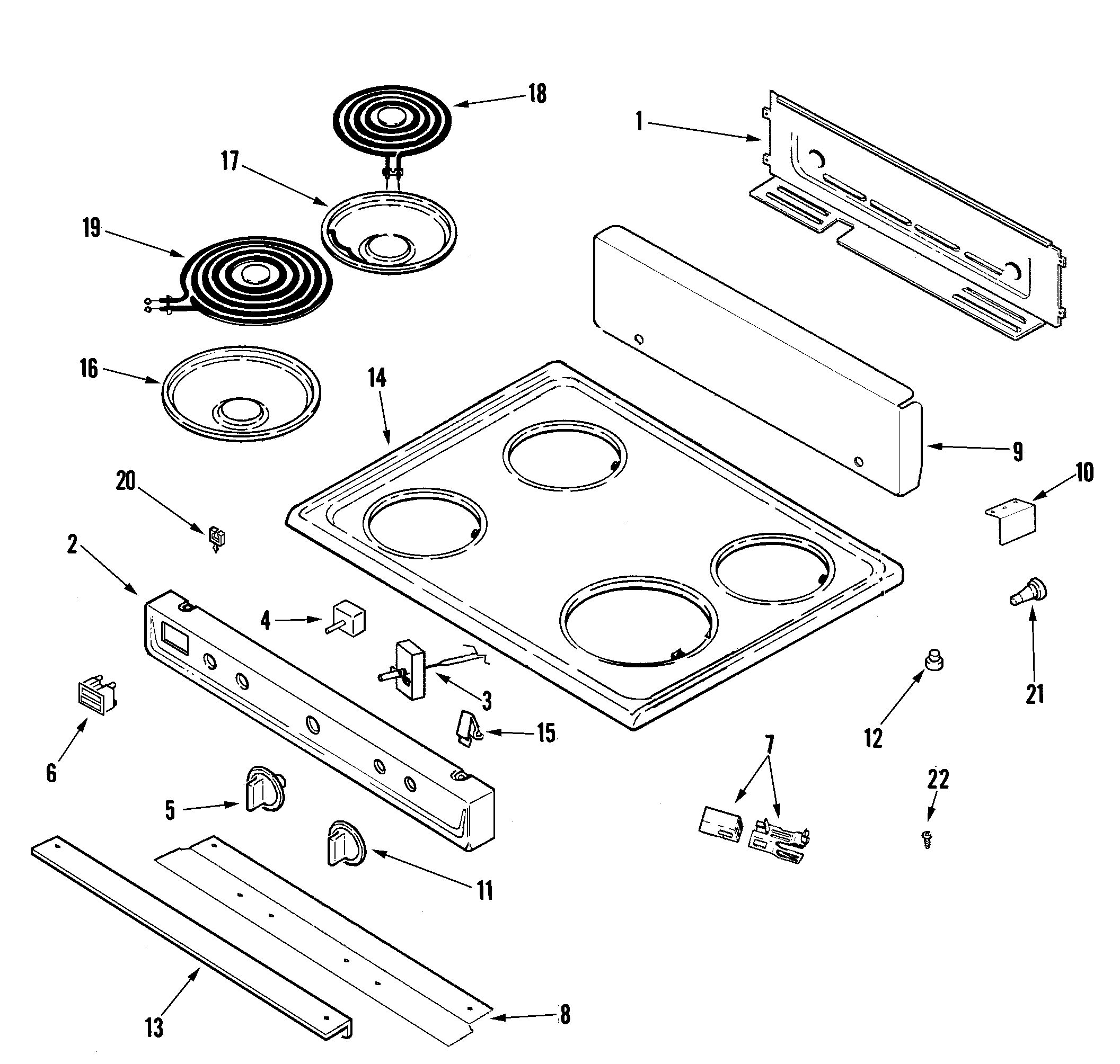 Control panel/top assembly