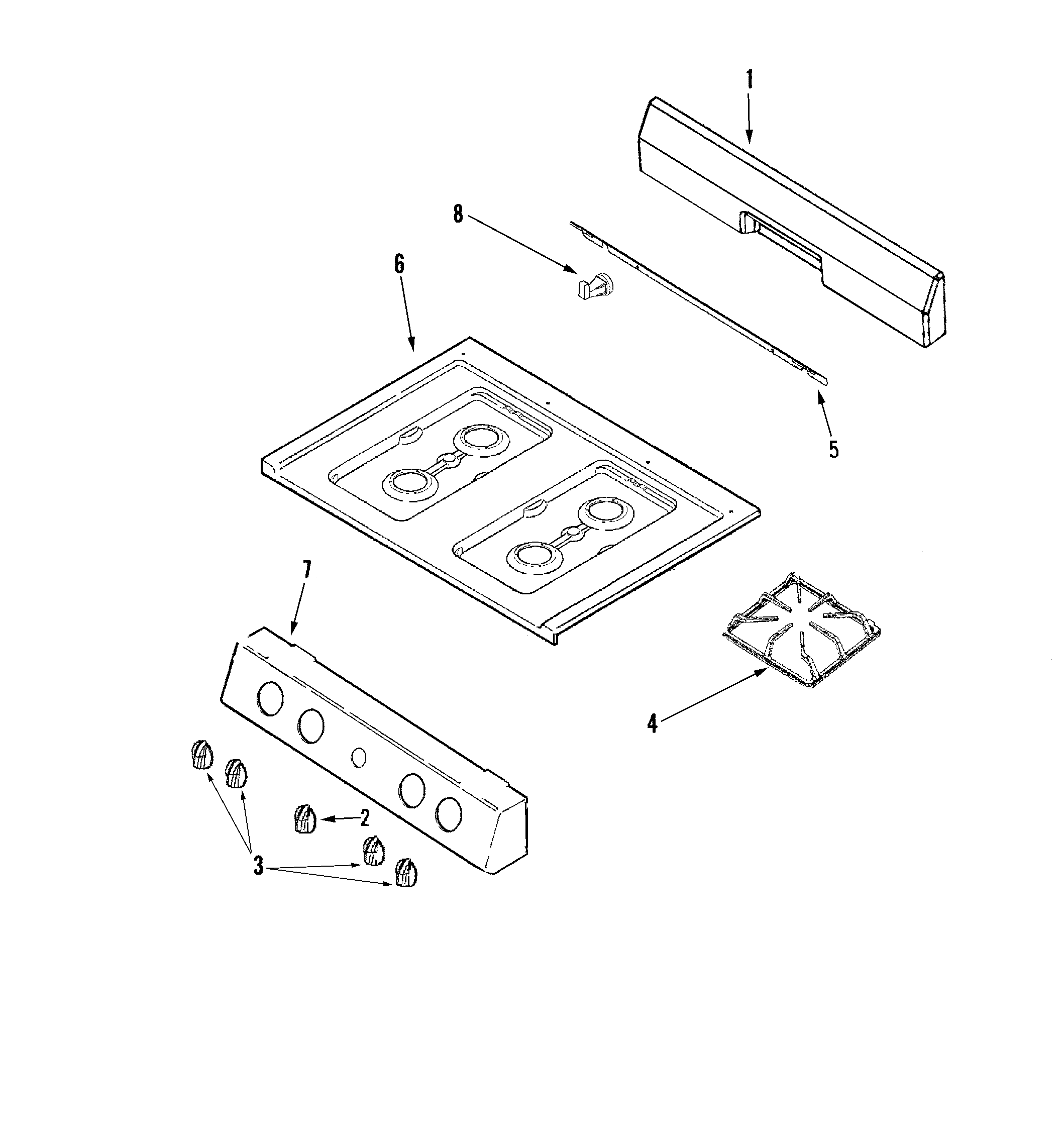 Control panel/top assembly