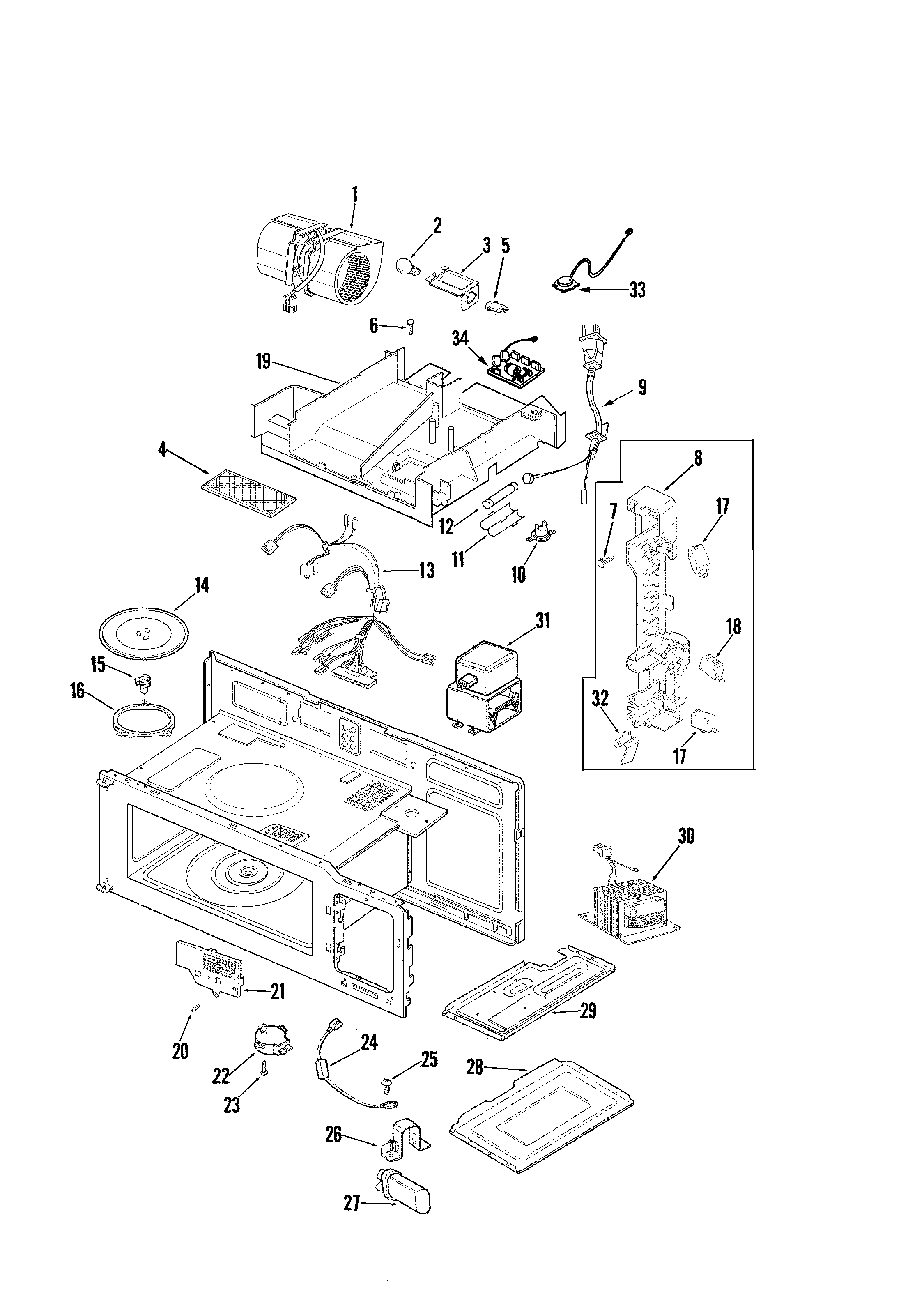 Internal controls/blower motor