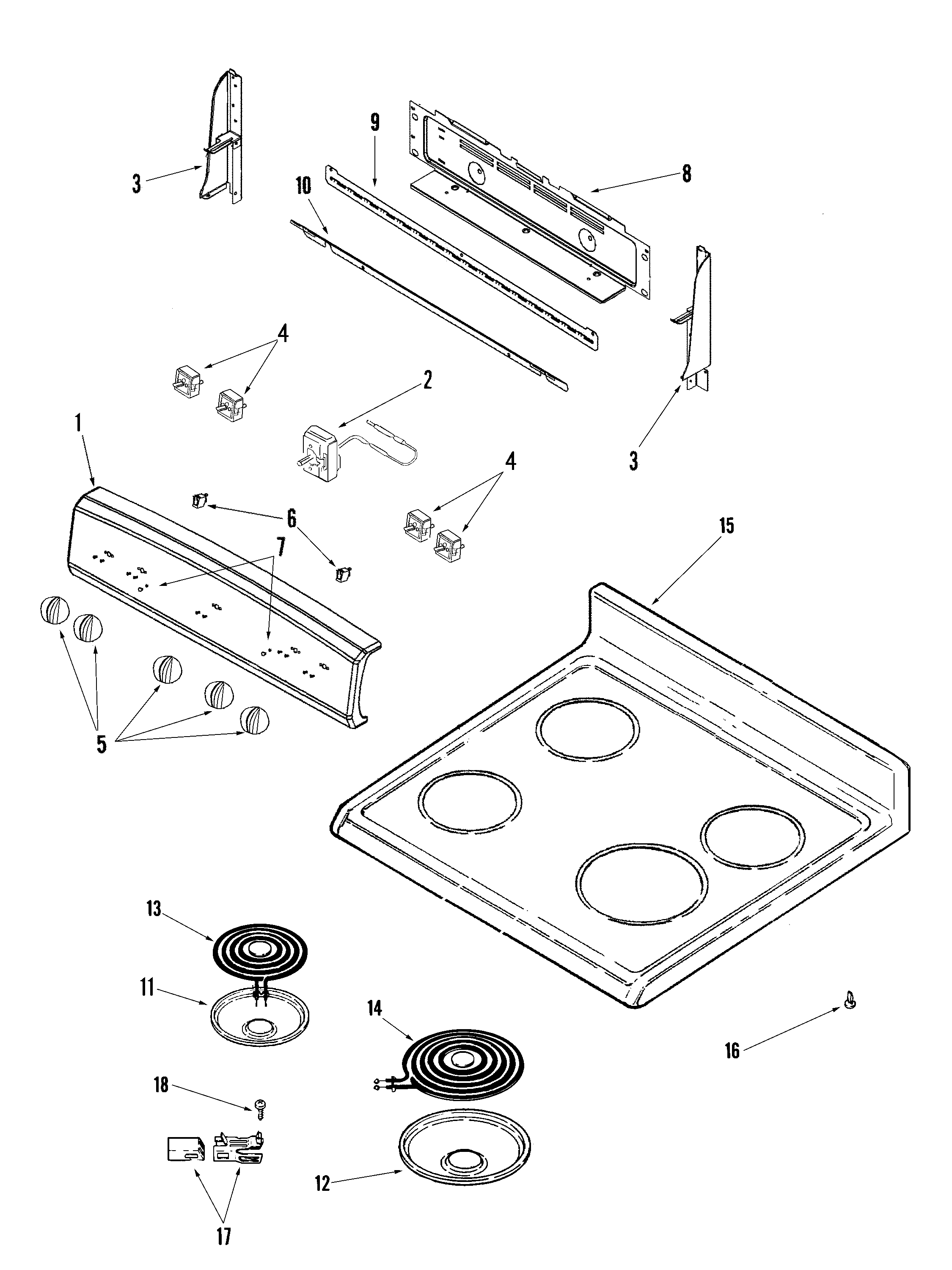 Control panel/top assembly