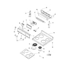 Amana AER5515RCW control panel/top assembly diagram