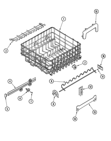 Upper rack & track assembly