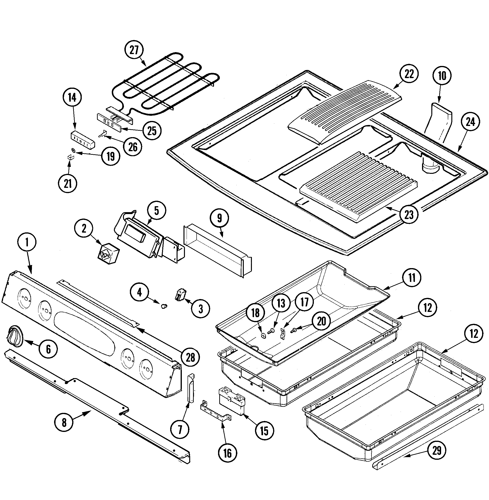 Control panel/top assembly
