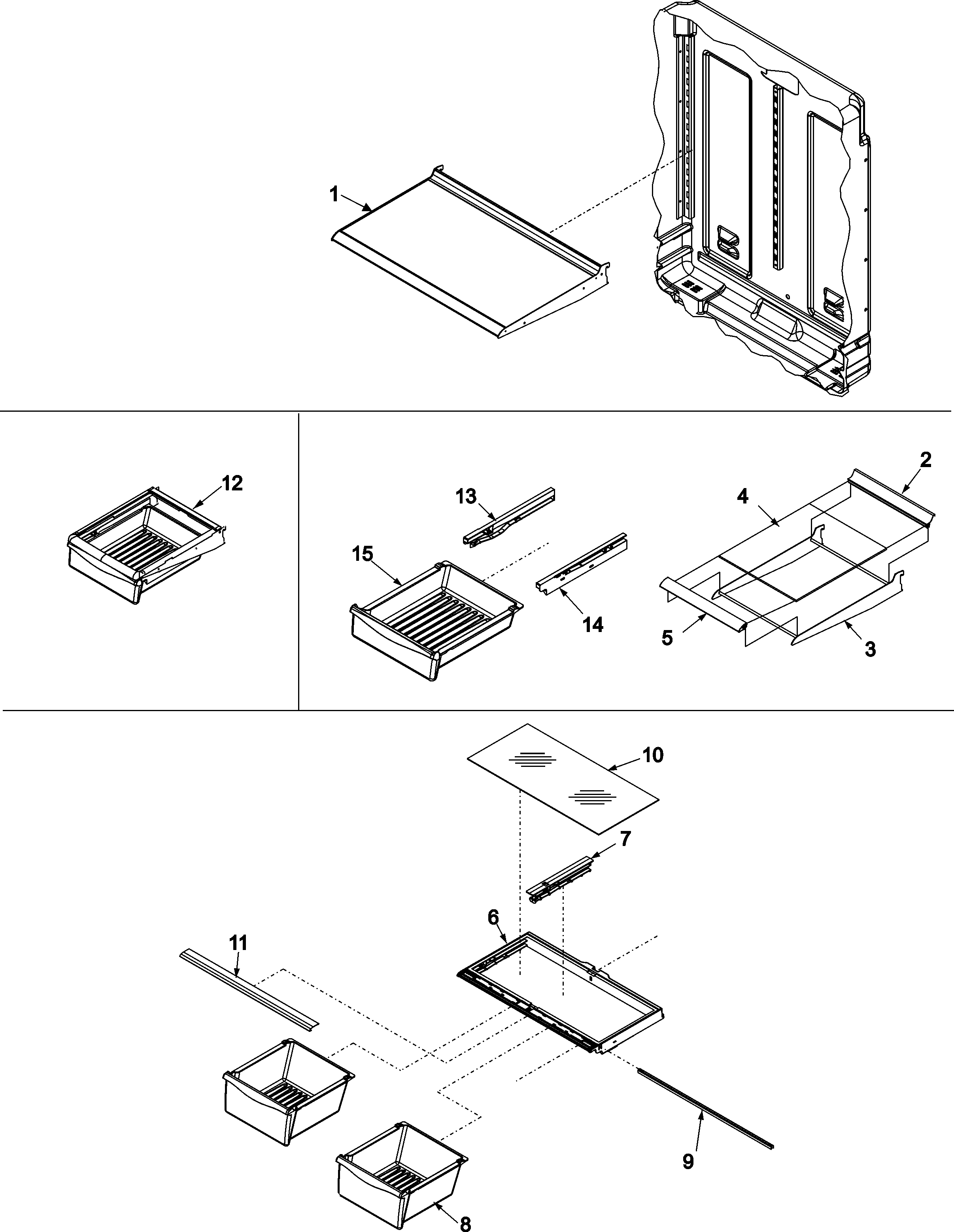 Refrigerator shelving
