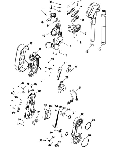 Handle, hose and upper pivot asy
