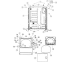 Maytag HYE2205AKW cabinet & front panel diagram