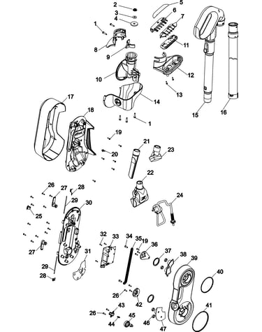 Handle, hose and upper pivot asy