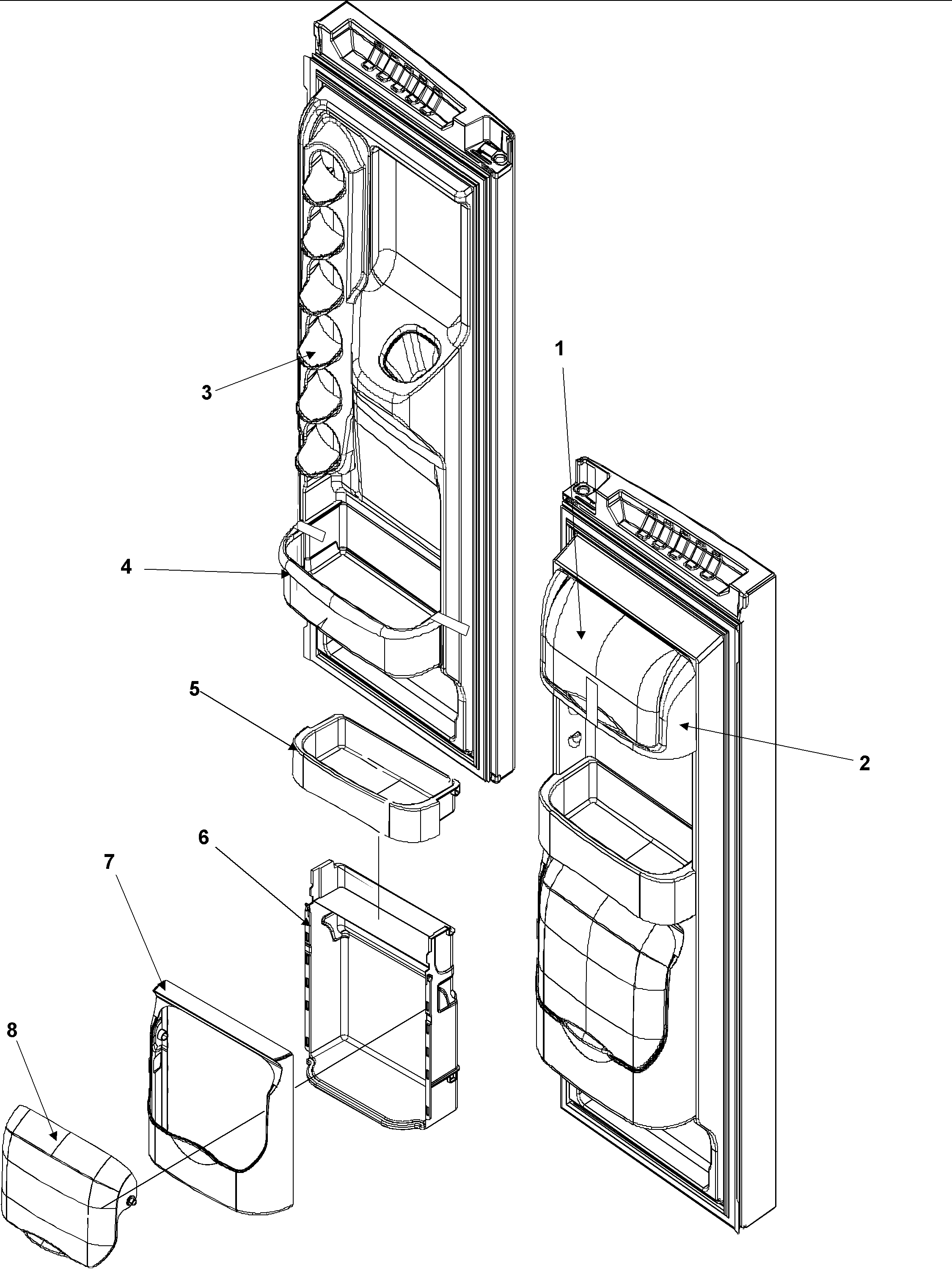 Refrigerator door storage