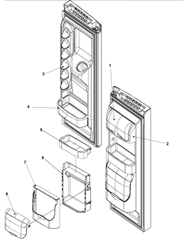 Refrigerator door storage