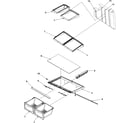 Kenmore 59677539600 refrigerator shelving,crispers & ladders diagram