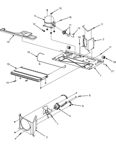 Machine compartment/back rollers