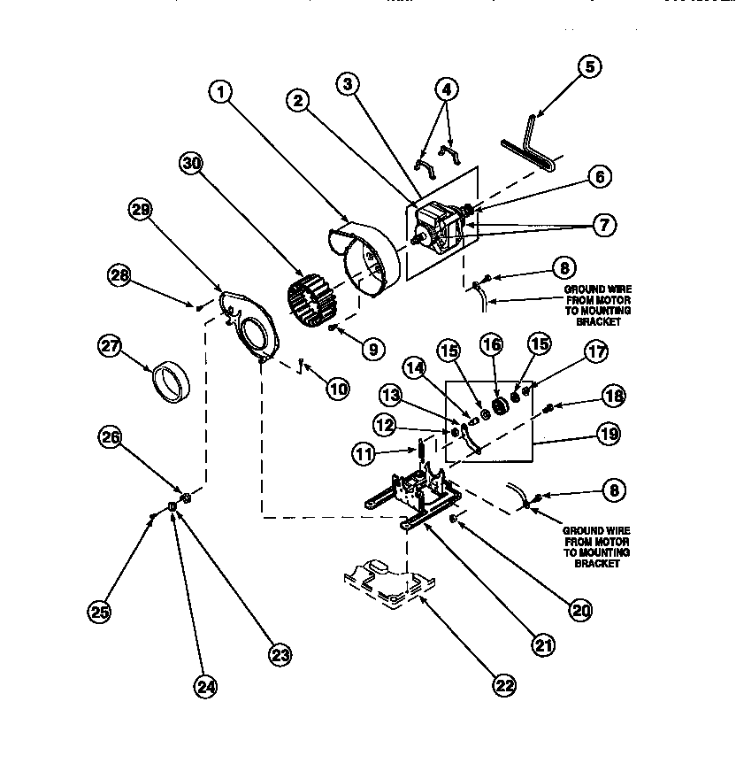 MOTOR, EXHAUST FAN AND BELT