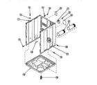Amana LE8317W2-PLE8317W2 cabinet, exhaust duct and base diagram
