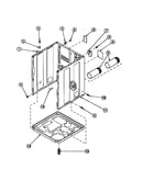 Cabinet, exhaust duct and base