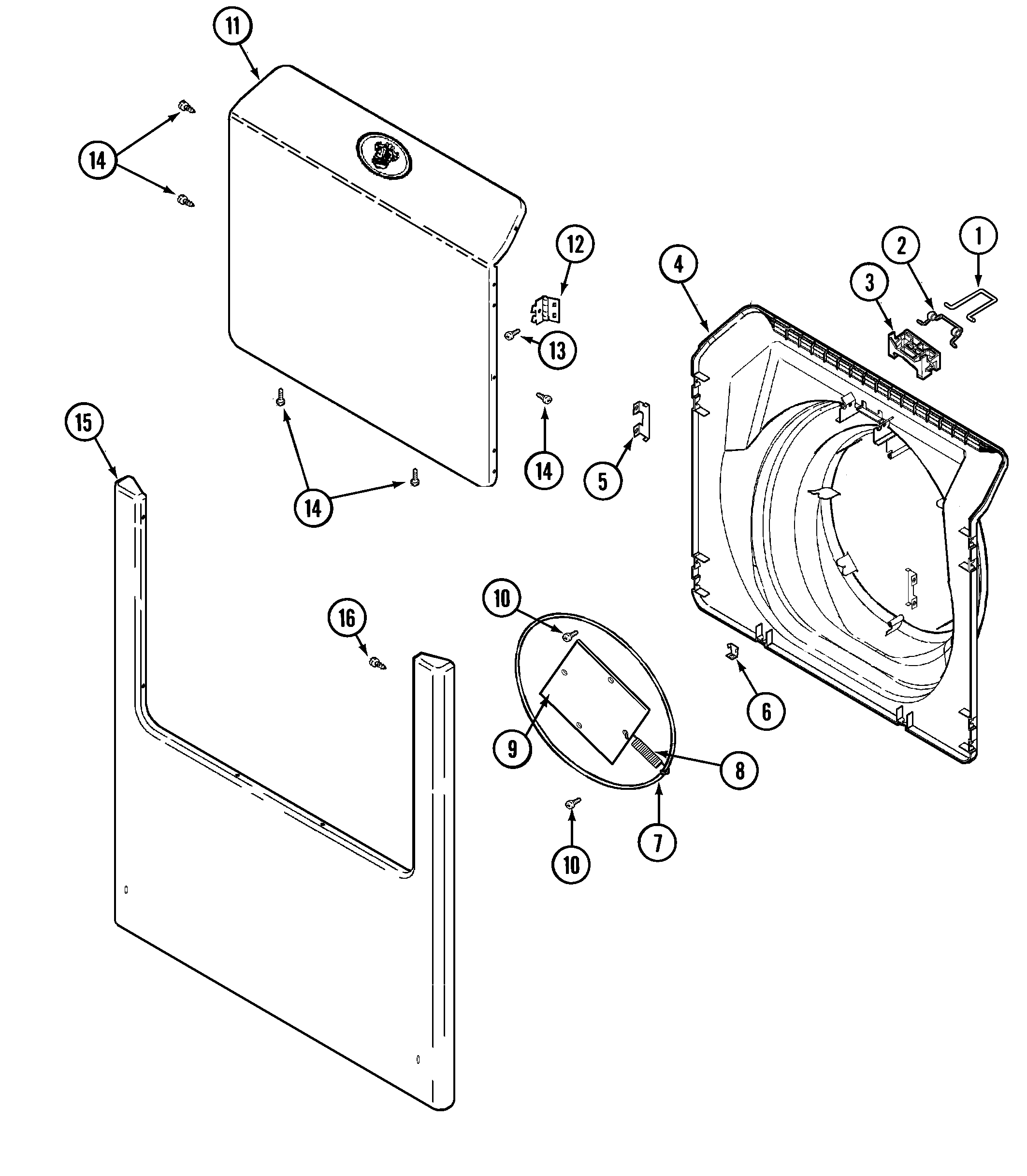 Door & front panel (mah3000awq)