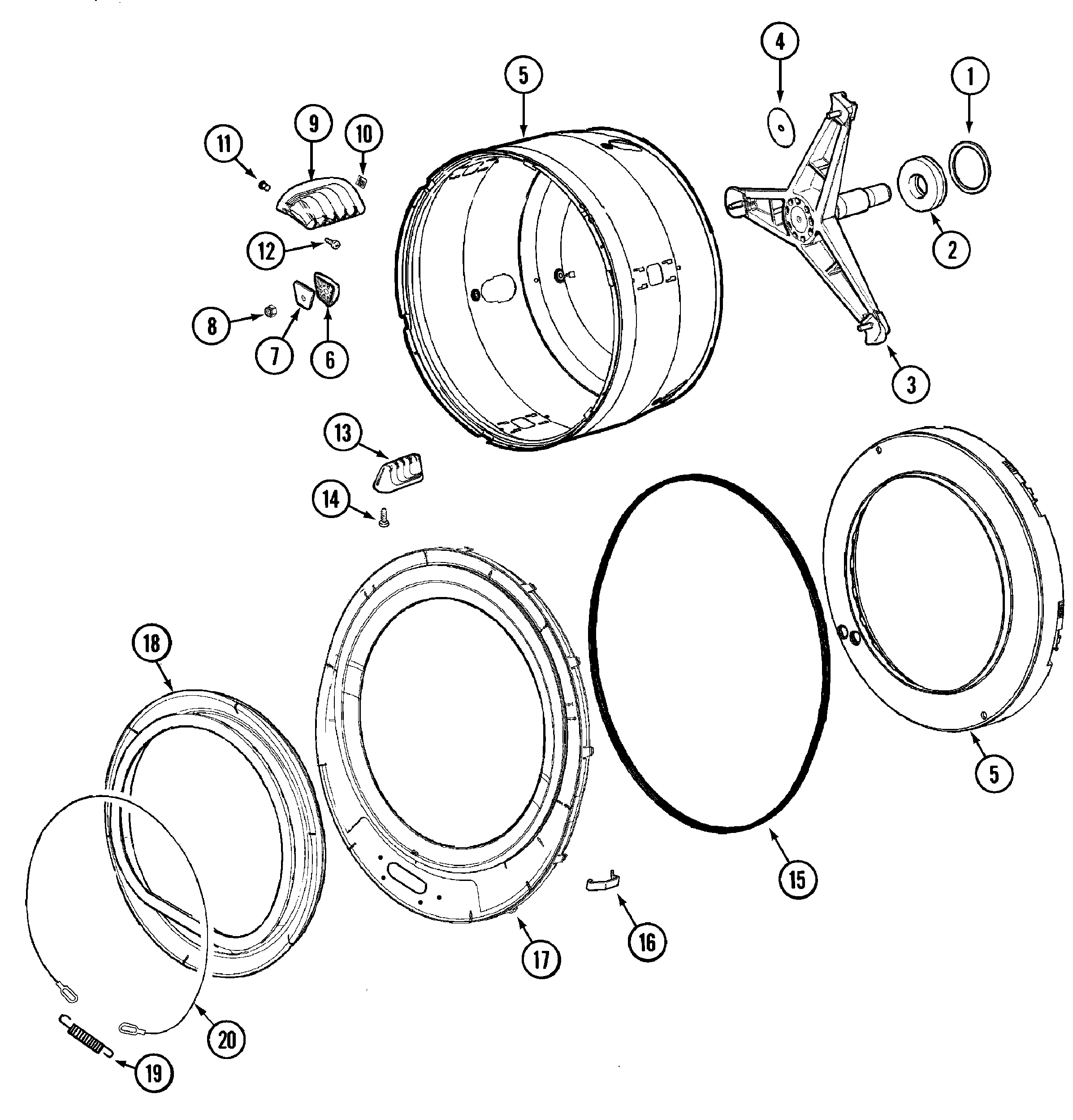 Spinner assembly & outer tub cover