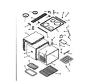 Amana ARS635W-P1113805S main top and oven assy diagram