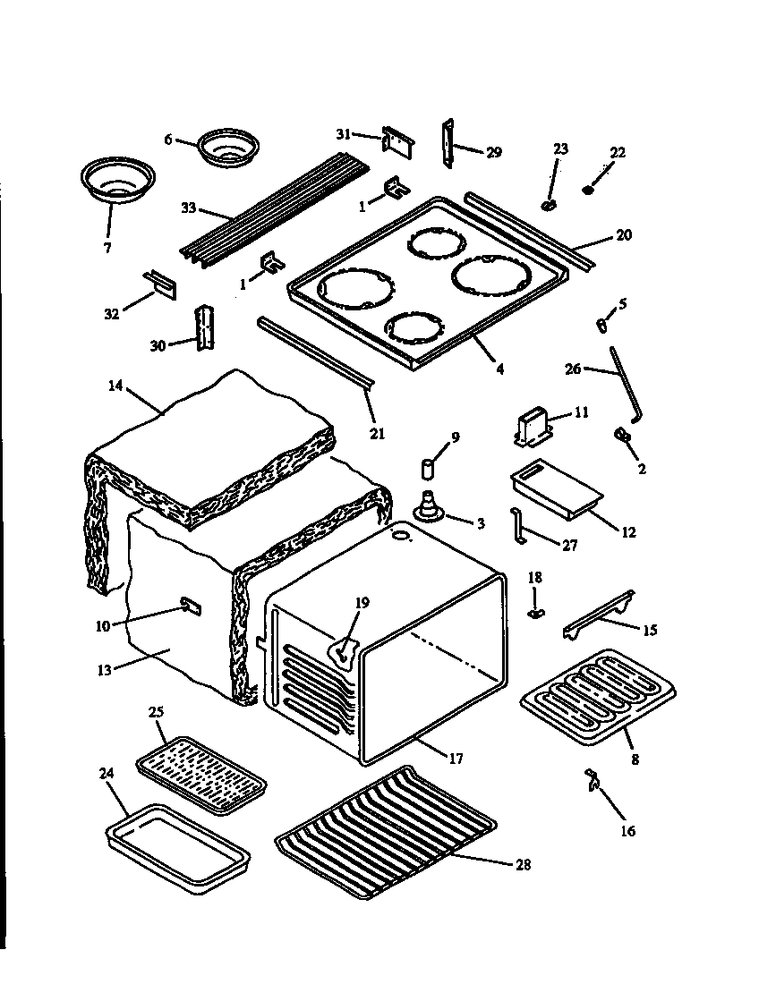Main top and oven assy