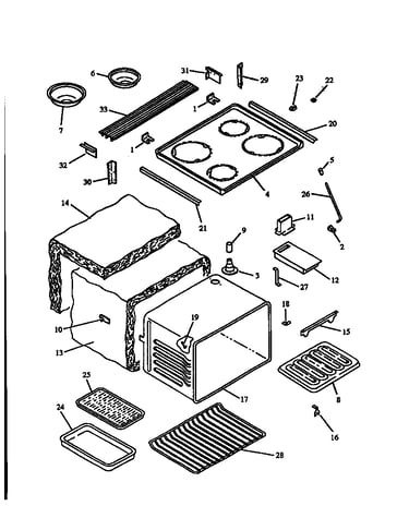 Main top and oven assy