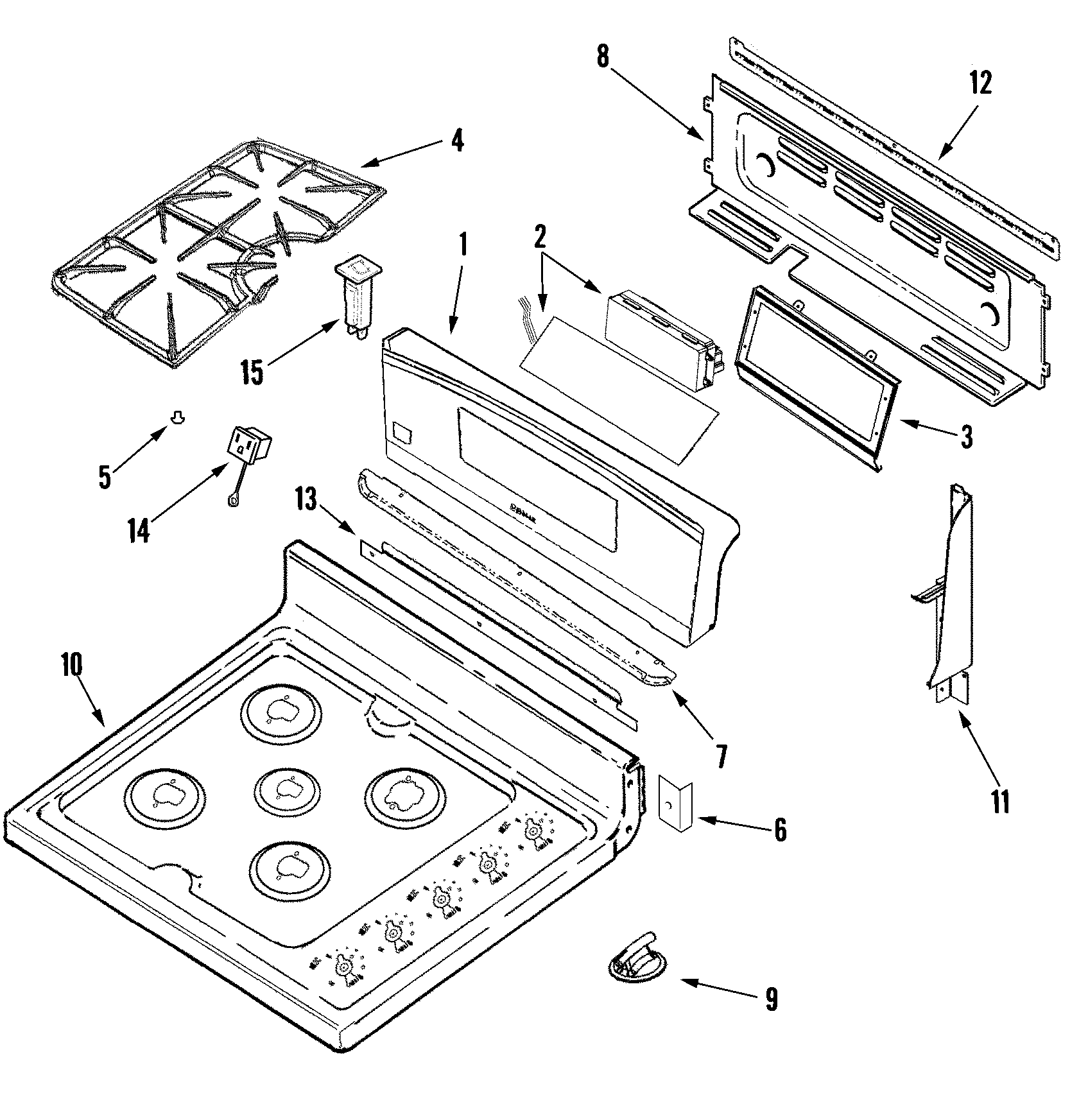 Control panel/top assembly