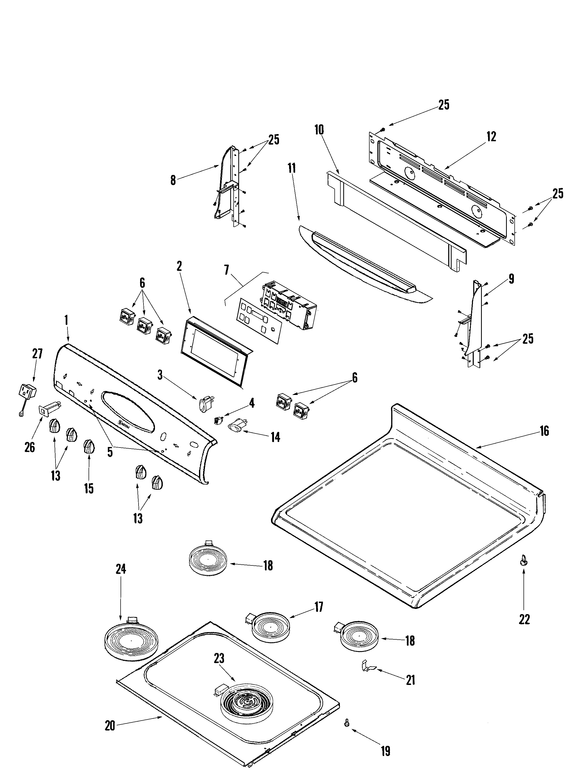 Control panel/top assembly