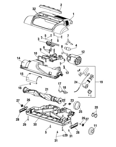 Powerednozzle, agitator