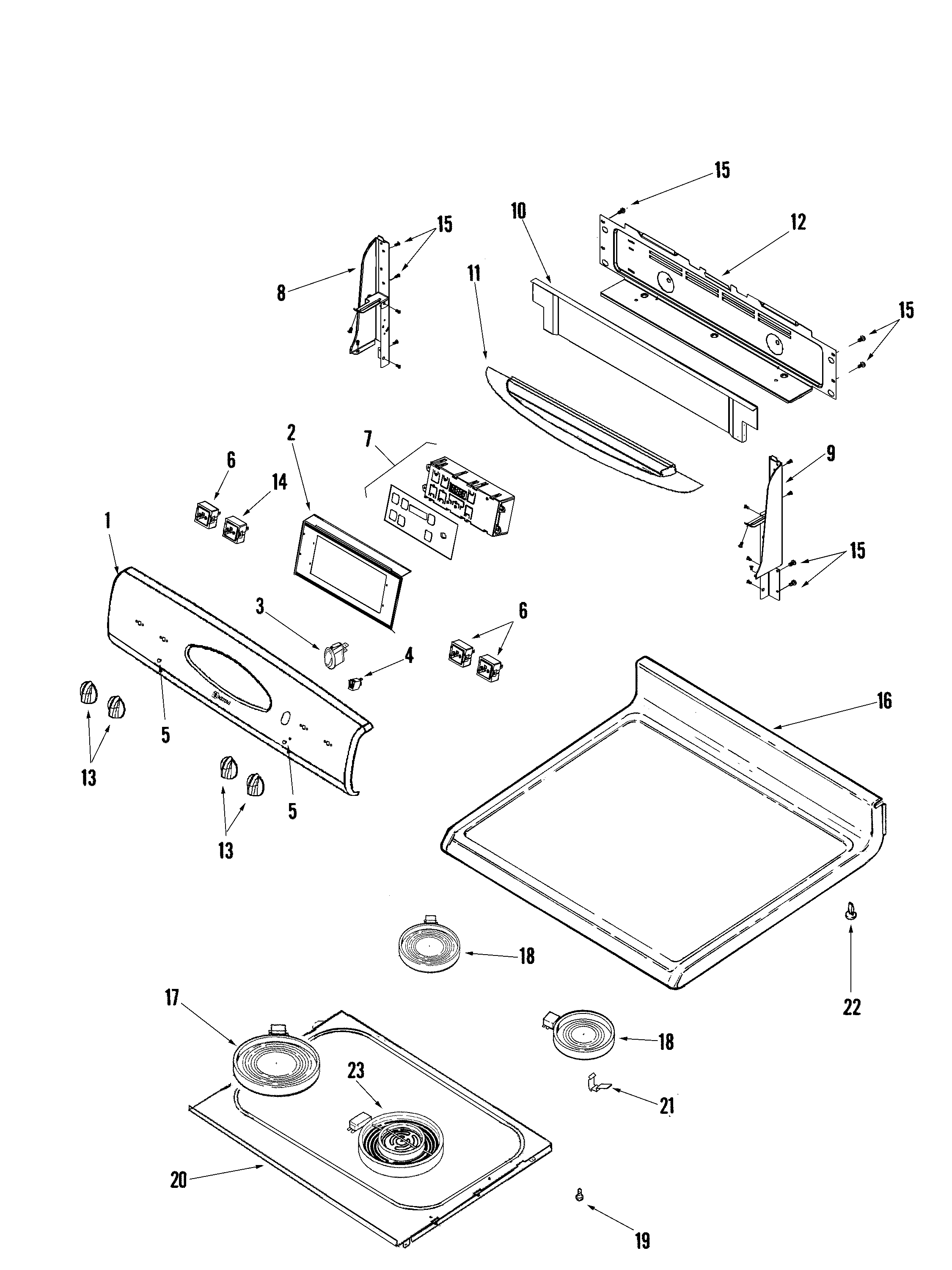 Control panel/top assembly