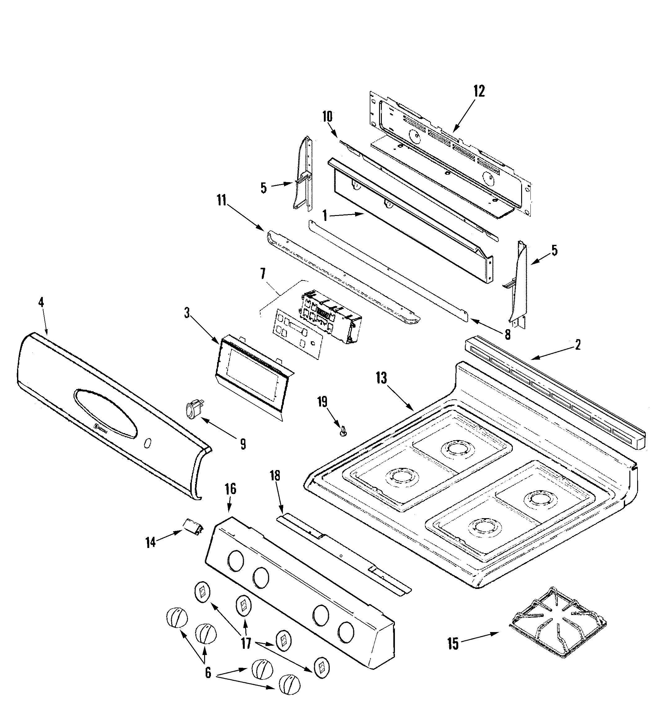 Control panel/top assembly