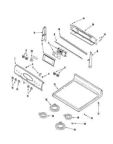 Control panel/top assembly