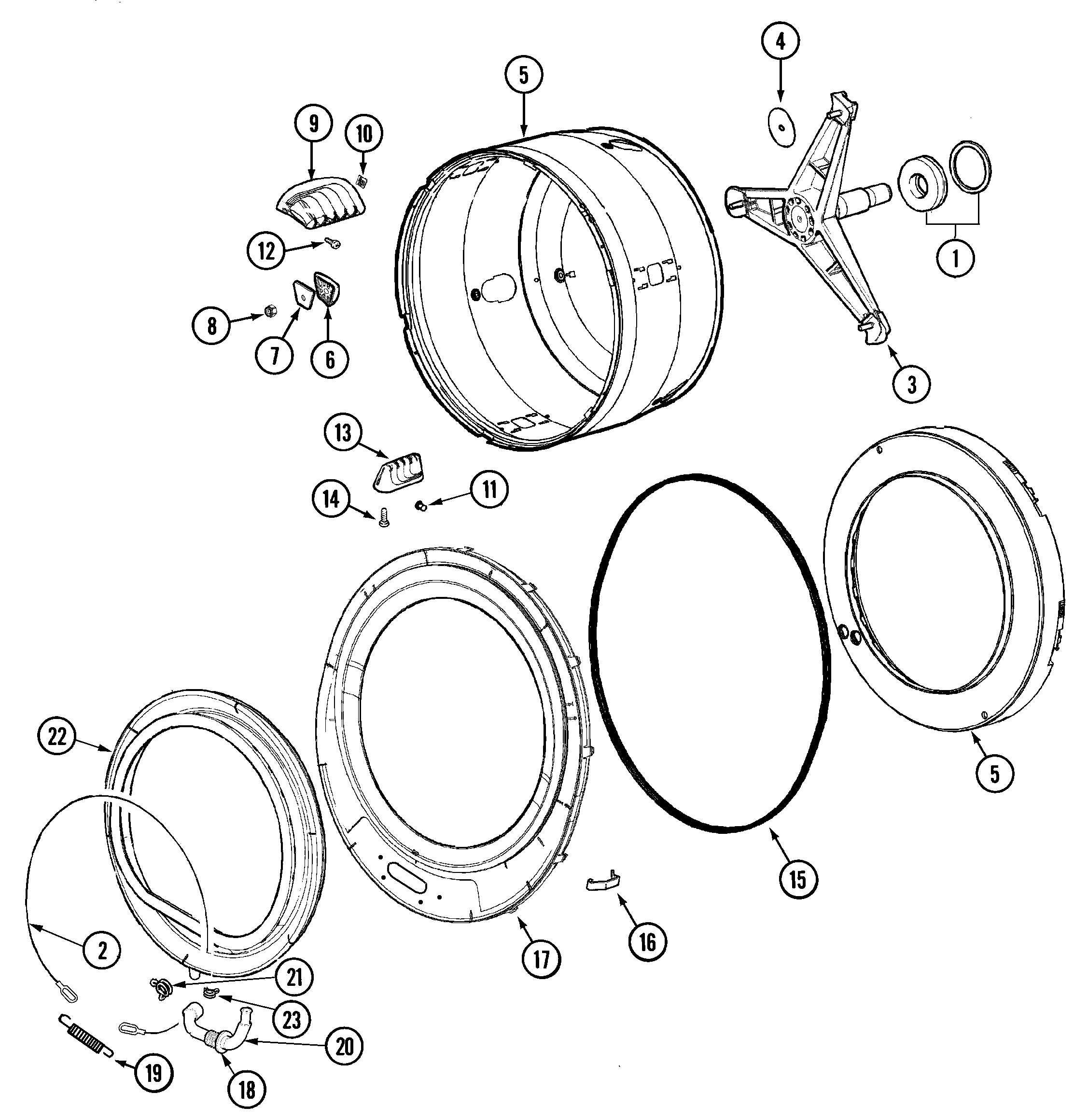 Spinner assembly & outer tub cover
